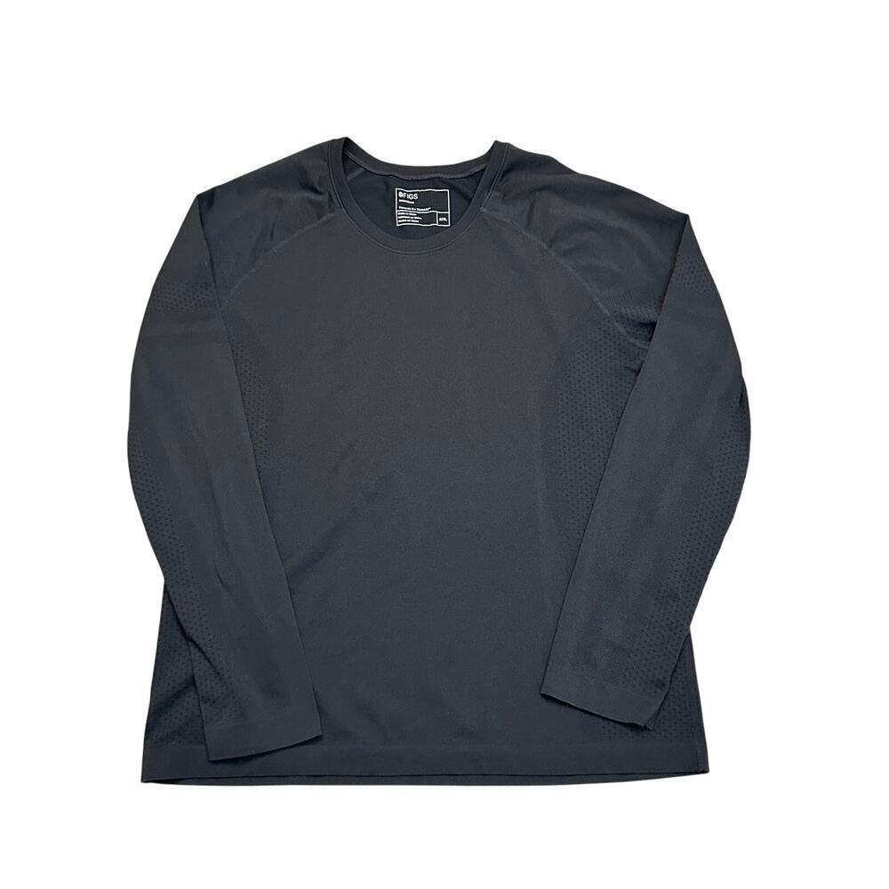 Figs Makato Seamless Longsleeve Underscrub BLACK 2XL